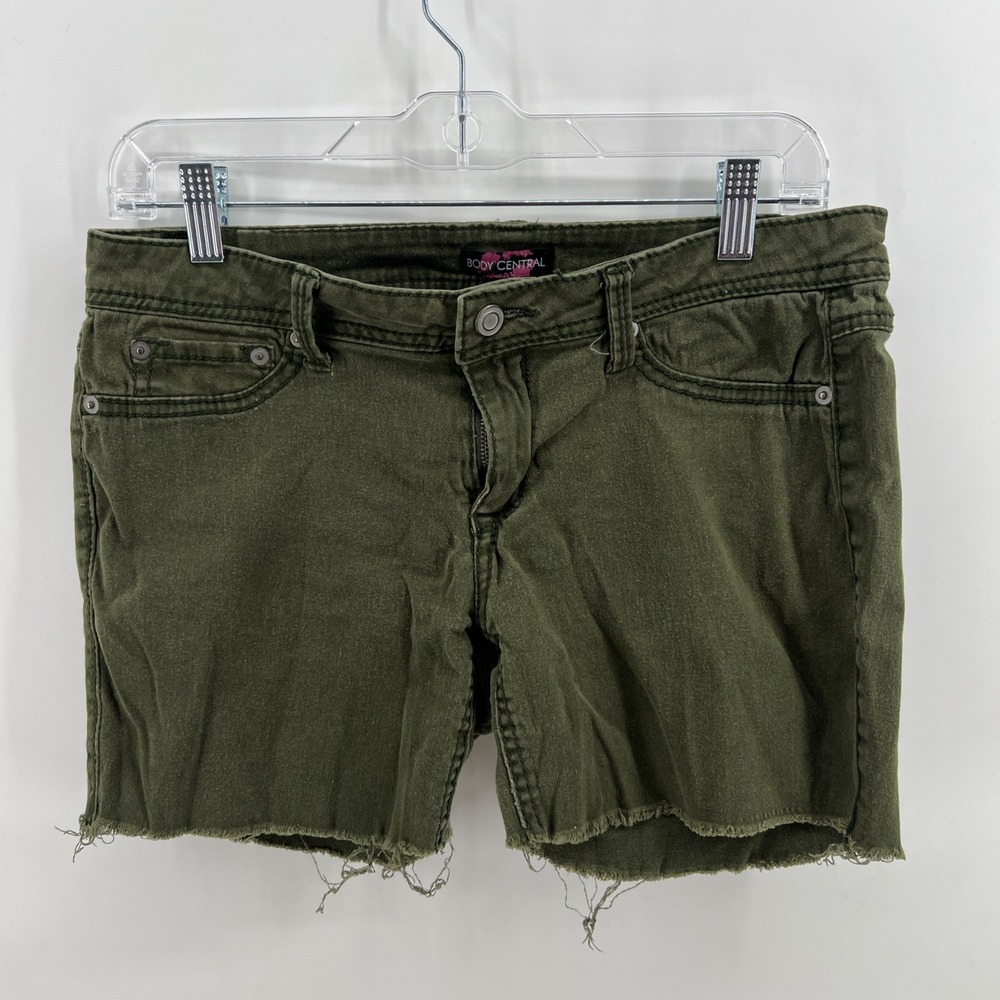 Body Central Shorts Ladies Size 9 Green Denim Cut Offs